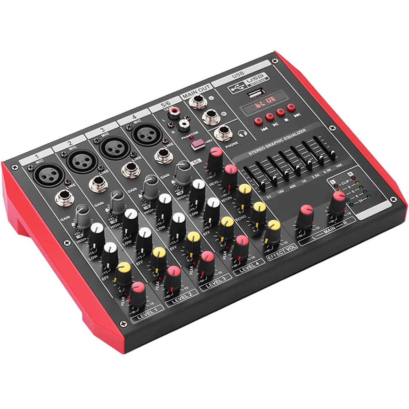 Verbex VT-D6 6-Channel Mixer | 48V Phantom & Bluetooth BD - Nabiha infotech