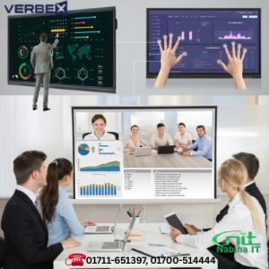 Verbex VT-IFP75AWT 75-inch Smart Interactive Flat Panel Board 4k UHD For Teaching and Meeting Room with OPS PC (Android + Windows 10)