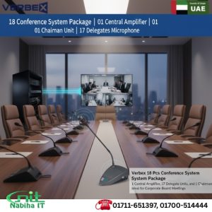Verbex 18-Piece Conference System Package – 1 Central Amplifier, 17 Delegate Units & 1 Chairman Unit